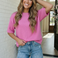 Pretty in Pink Knit Top