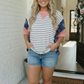 Stripe and Floral Mixed Top