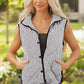 SHIPS FREE TODAY // Black and White Striped Puffer Vests