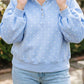 SHIPS FREE TODAY // Sky Blue Polka Dot V Neck Sweatshirt Plus Size