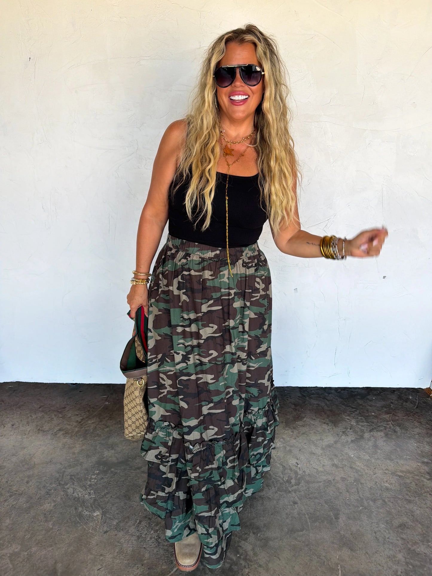 PREORDER: HIDDEN GEM CAMO MAXI SKIRT // eta November