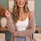 Falling For You Taupe Boucle Longline Cardigan