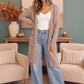 Falling For You Taupe Boucle Longline Cardigan