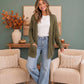 Cozy Days Open Knit Cardigan in Olive