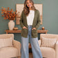 Cozy Days Open Knit Cardigan in Olive