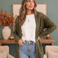 Cozy Days Open Knit Cardigan in Olive