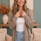 Cozy Days Ahead Open Knit Cardigan in Taupe