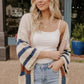 Back to School Knit Cardigan in Navy and Mauve