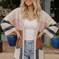 Back to School Knit Cardigan in Navy and Mauve