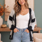 Yin and Yang Argyle Knit Cardigan in Black and Cream