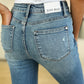 Mid Rise Destroyed Hem Distressed Jeans - Judy Blue
