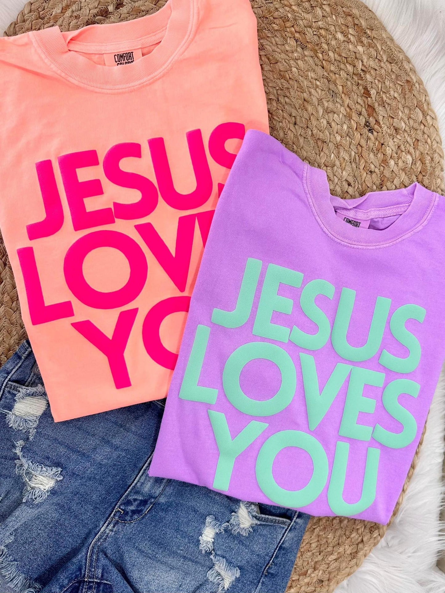 PREORDER: Jesus Loves You Neon Puff Tee