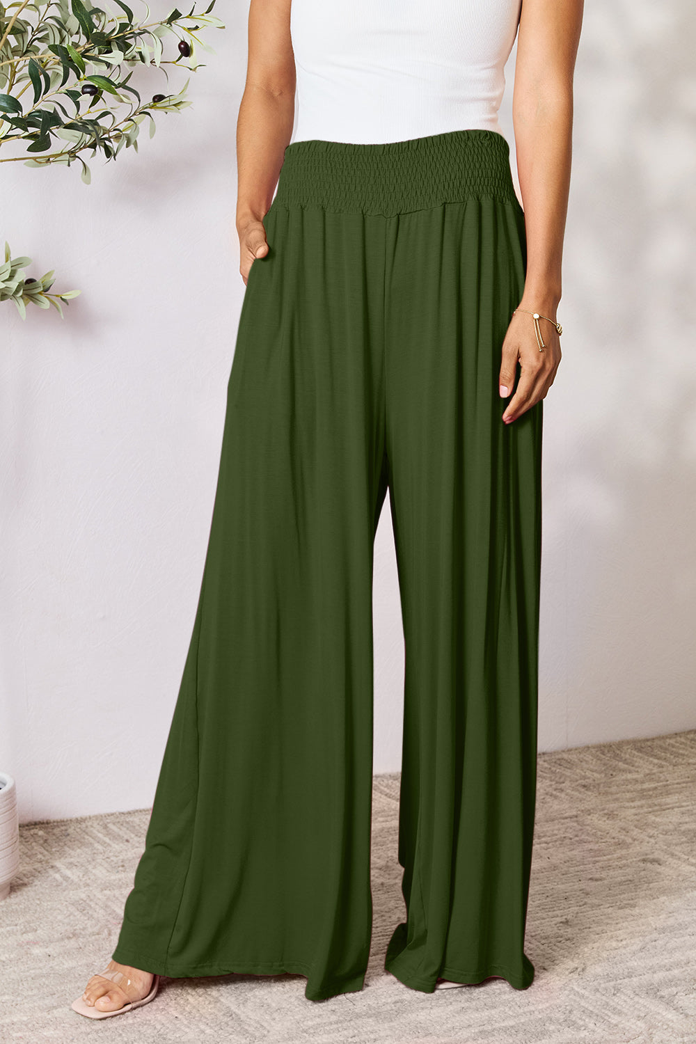 Out and About Smocked Waist Pants