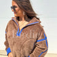 PREORDER: Bliss Cozy 1/2 Zip in Brown & Blue // eta June