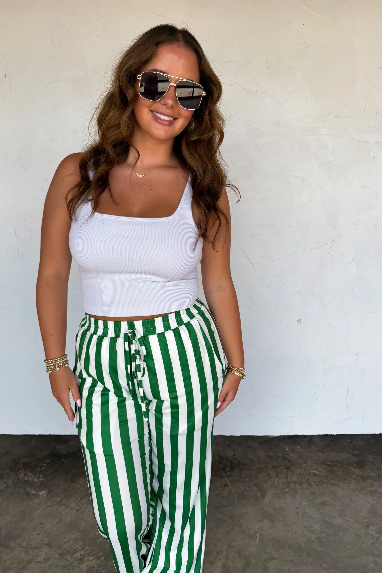 PREORDER: Game Day Wide Leg Pants - Gingham and Stripes  // eta September