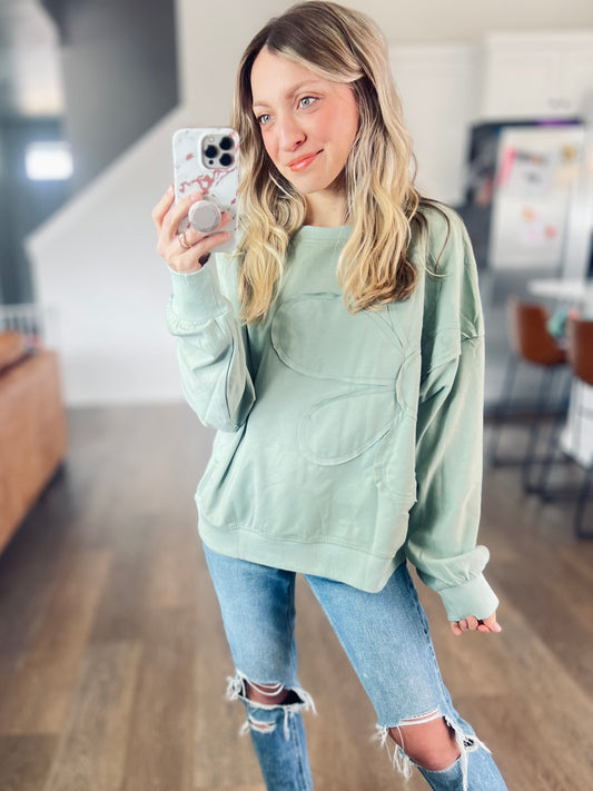 Sage Flower Pullover