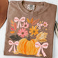 PREORDER: Preppy Pumpkin Floral Design Tee // ships 2-3 weeks
