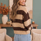 Potluck Cozy Stripe Button Front Cardigan