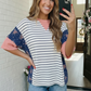 Stripe and Floral Mixed Top