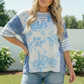 Blue Toile Mixed Print Tee