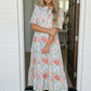 Lunch at the Museum Floral Midi Dress in Sky Blue