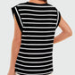 Striped Round Neck Cap Sleeve Top