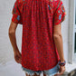 Zen Printed Tie Neck Blouse