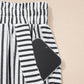 Black Stripe Wide Leg Casual Pants