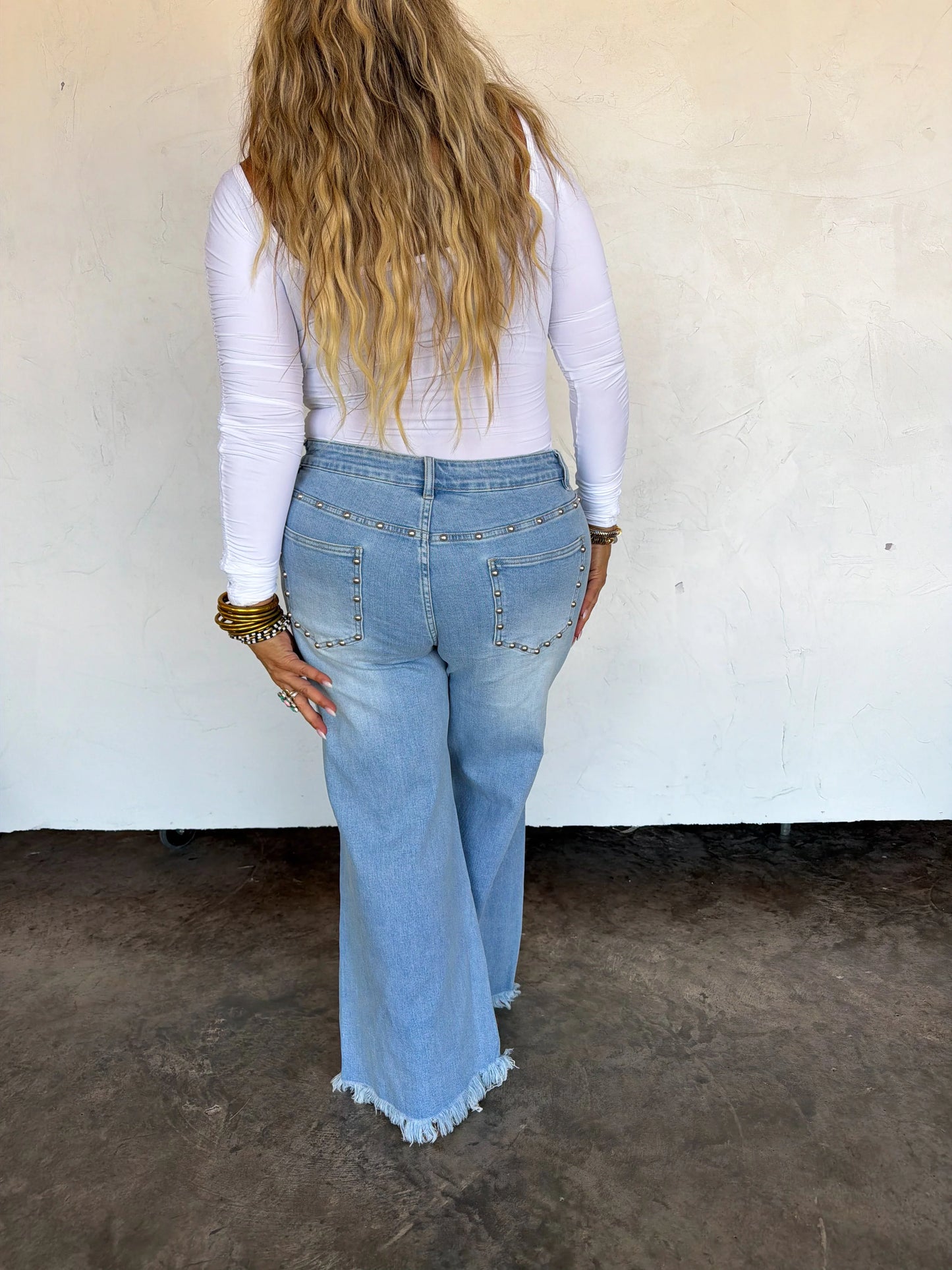 PREORDER: // OFF THE GRID STUDDED JEANS-Distressed and Classic // eta November
