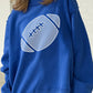 Oversize Drop Shoulder Reversible Football Sweatshirt