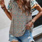 Zen Printed Tie Neck Blouse