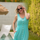 Aqua Beverly Button Dress
