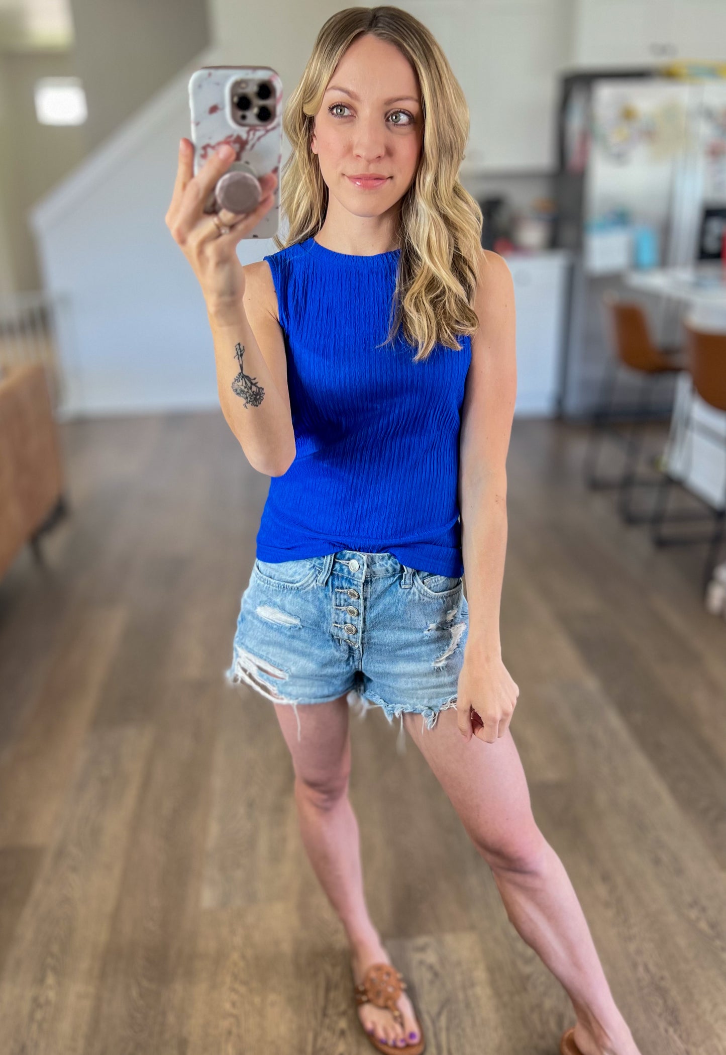 Textured Round Neck Tank
