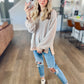 Relaxing Khaki Stripe Waffle Top