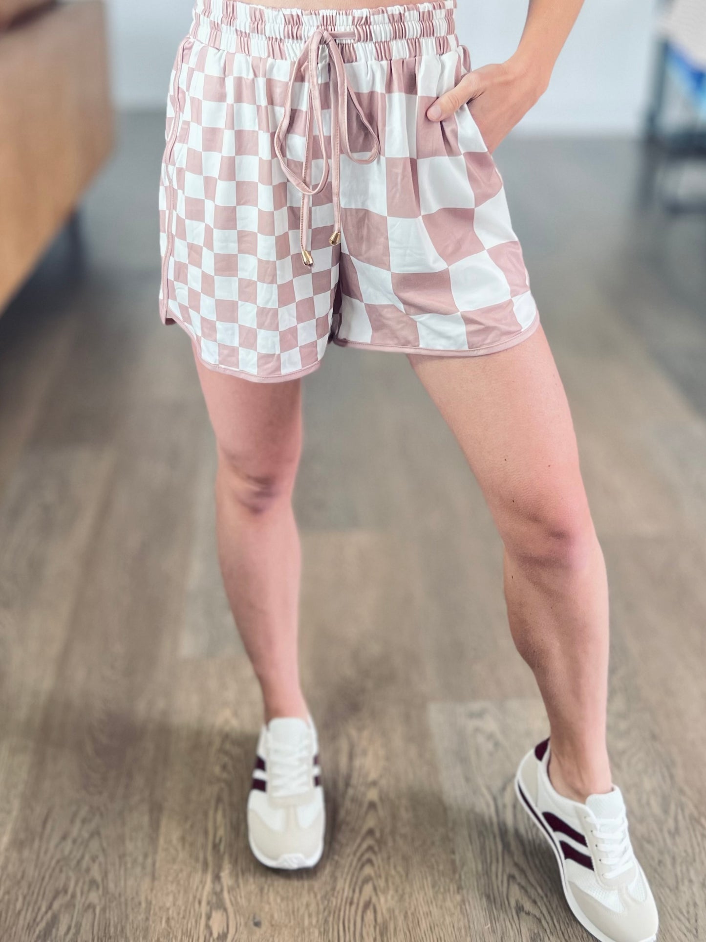 Mocha Check Lounge Shorts