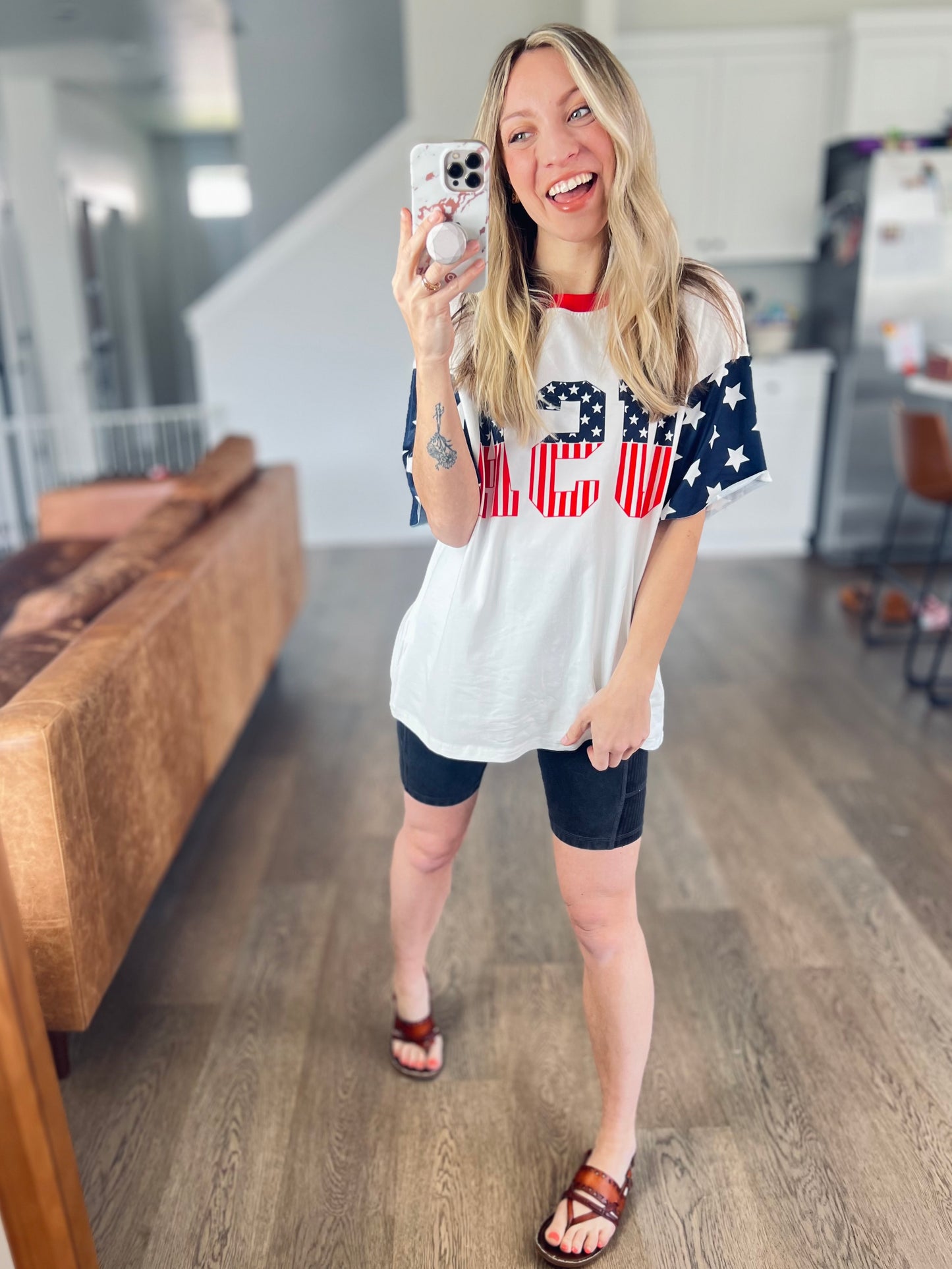 USA Print Boyfriend Tee