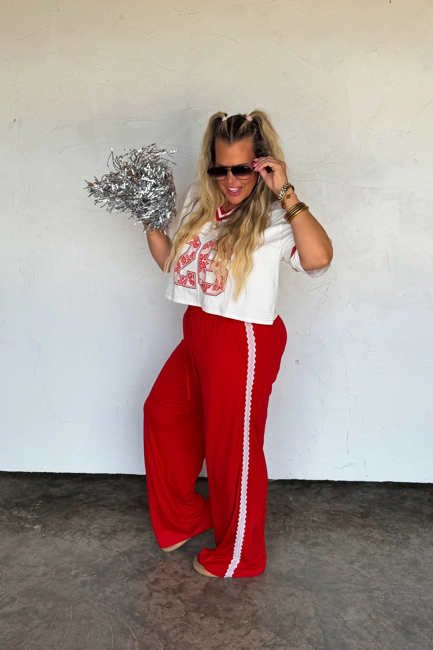 PREORDER: Rally Girl Track Pant with Lace Trim // eta September
