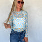 PREORDER: Blue Daisy Mesh Top// eta 2-3 weeks // limited stock