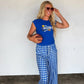 PREORDER: Game Day Wide Leg Pants - Gingham and Stripes  // eta September