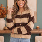 Potluck Cozy Stripe Button Front Cardigan