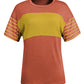 Color-block Round Neck Short Sleeve Tee