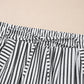 Black Stripe Wide Leg Casual Pants