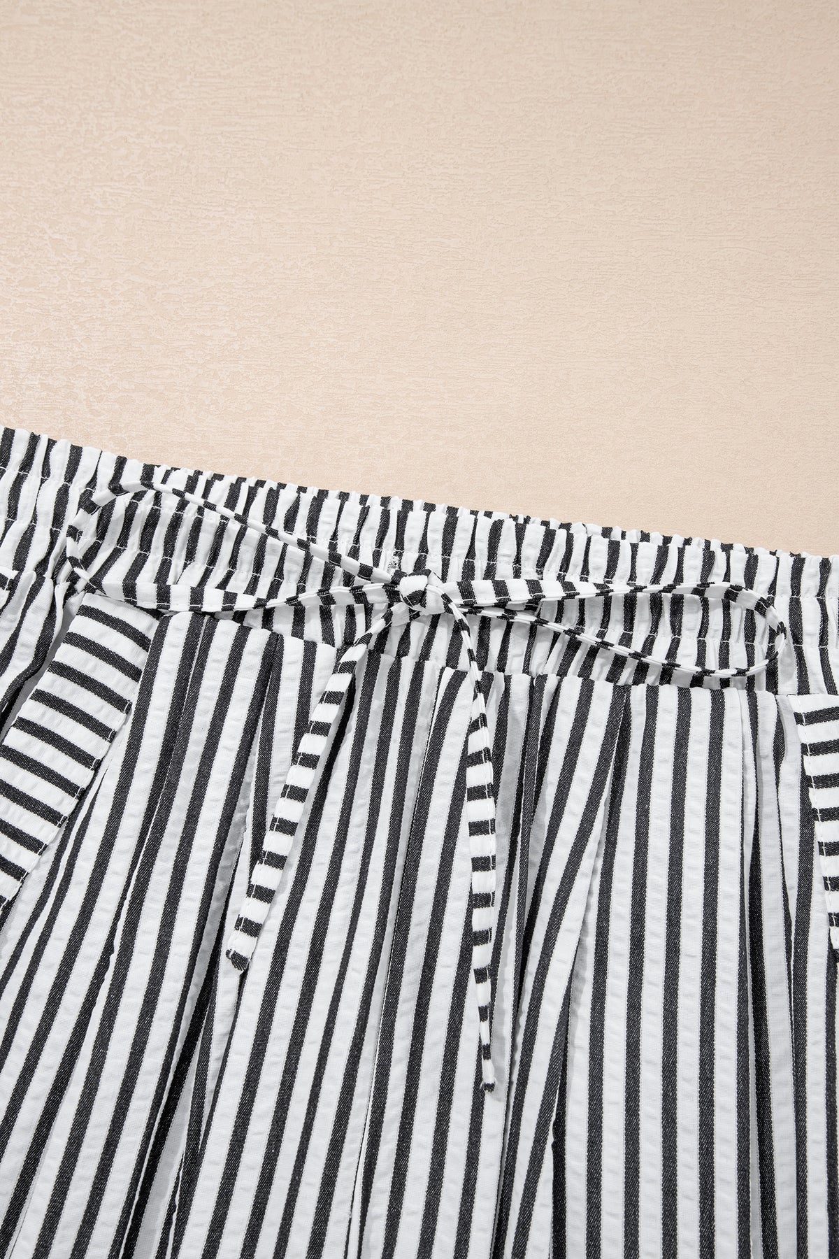Black Stripe Wide Leg Casual Pants