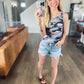 Gray Camo Ribbed Tank Top