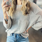 Kenna Open Knit Top in Grey