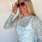 PREORDER: Blue Daisy Mesh Top// eta 2-3 weeks // limited stock