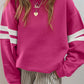 Varsity Striped Detail Drop Shoulder Oversized Sweatshirt //MANY COLORS