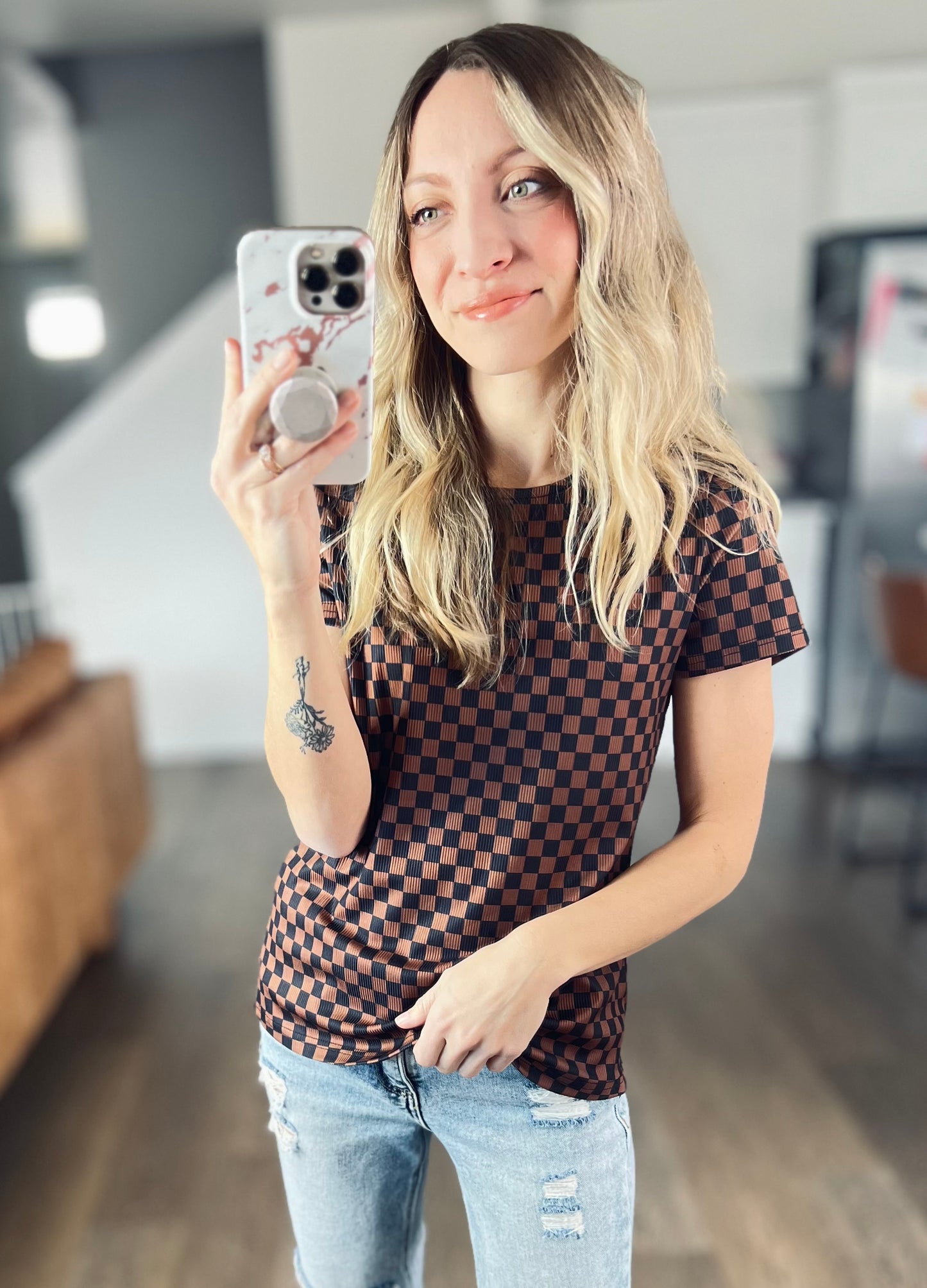 Checkered Charm Tee