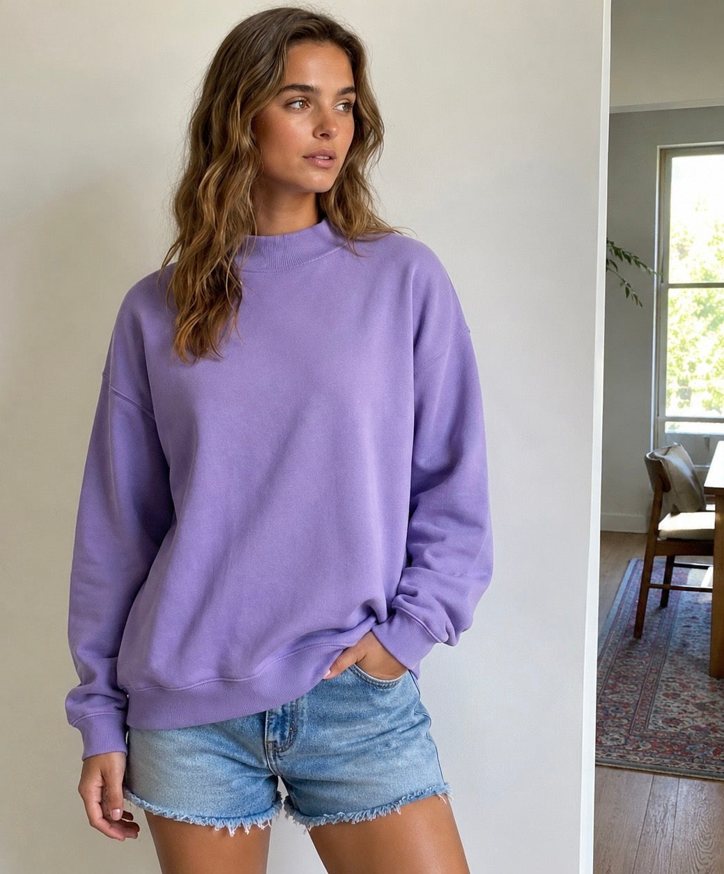 Comfort Washed Mock Neck Sweatshirt