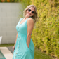 Aqua Beverly Button Dress